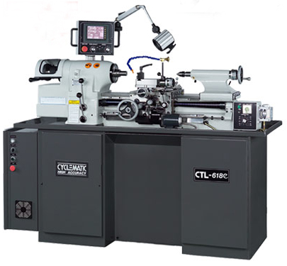 Cyclematic 618e toolroom lathe with digital thread cutting