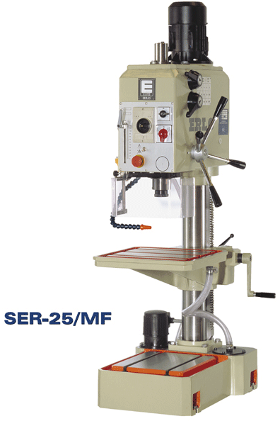 Erlo SER-25-MF geared head bench drill with intermediate table