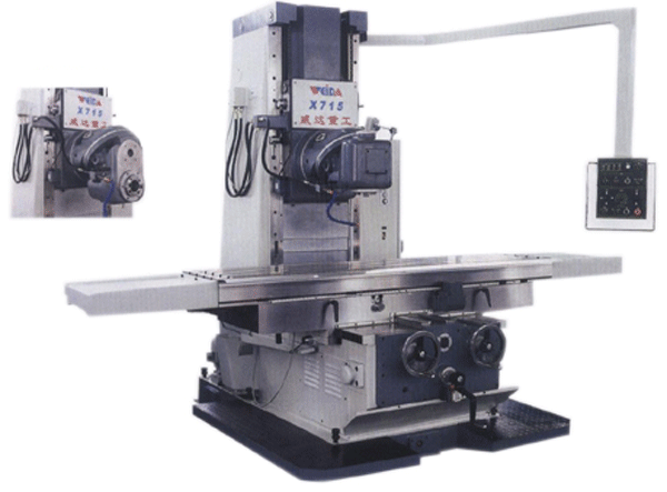 Weida X715 bed milling machine with Huron style universal head