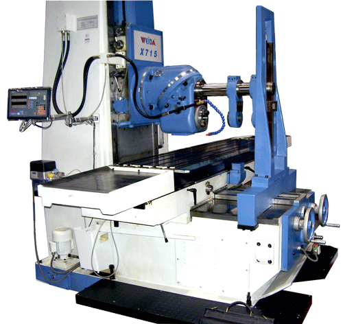 Weida X715 bed mill with horizontal milling steady in position